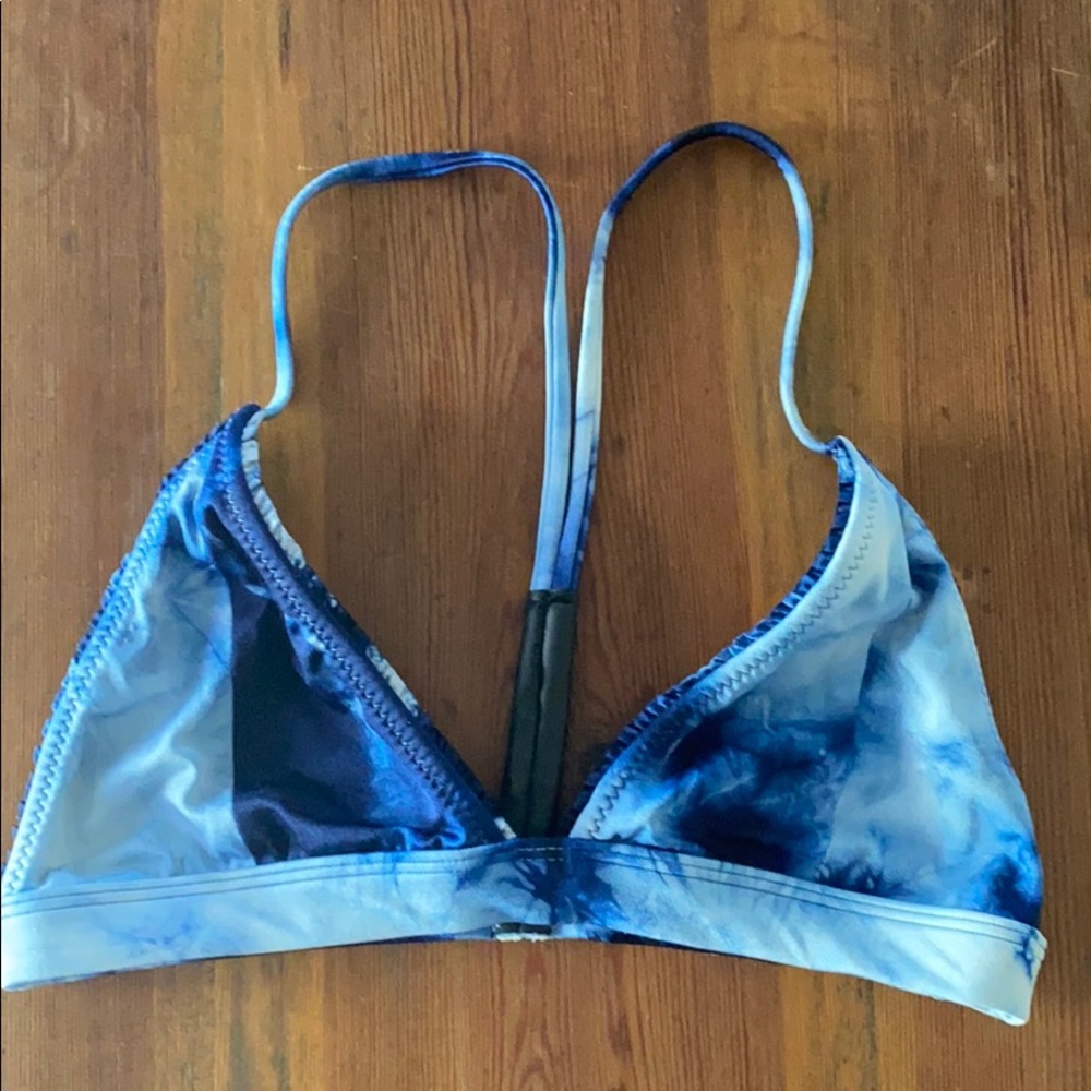 Made By Dawn blue tie dye triangle bikini top m